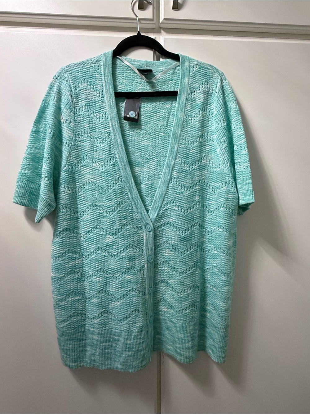 Torrid NWT  Aqua Knit Short-Sleeve Cardigan